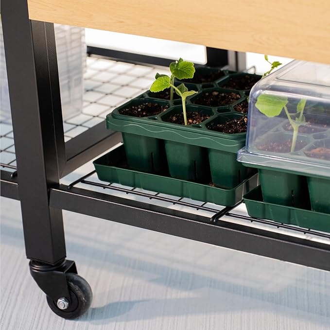 Raised Garden Bed with Legs, 2' x 6' Metal Woodgrain Elevated Outdoor Planters Boxes with Storage Rack for Patio, 1400 lbs Weight Capacity, Raised Beds for Gardening Herb Flowers Vegetables