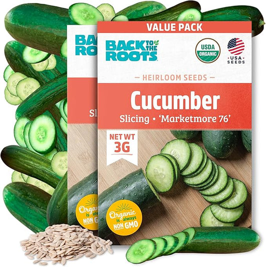 Back to The Roots 100% Organic Seed Packets Cucumber 'Marketmore 76' (Pack of 2)
