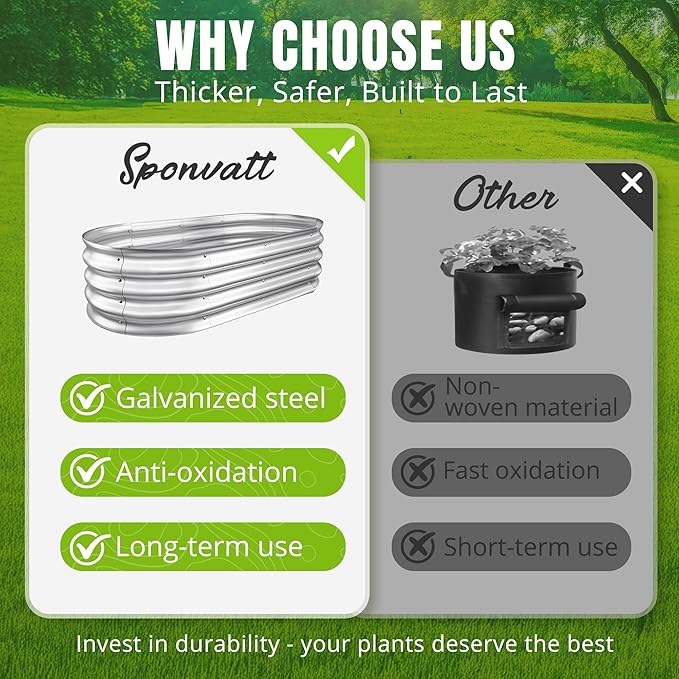 Sponvatt Raised Garden Bed (6x3x1 Ft)