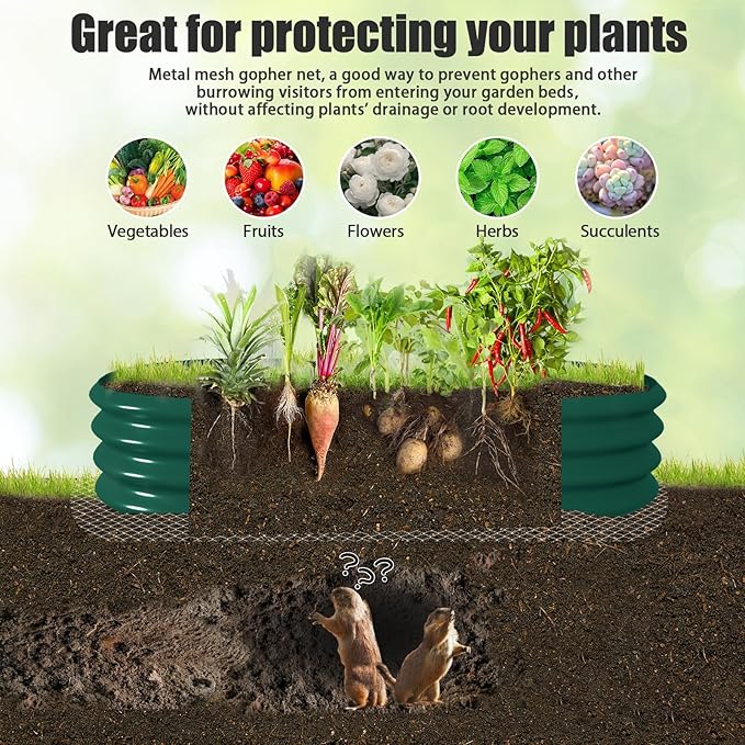 2 Pack 12x2x1FT Galvanized Raised Garden Bed Kit Oval Metal Ground Planter Box Outdoor Bottomless Planter Raised Beds for Vegetables Flowers Herbs Fruits, Green