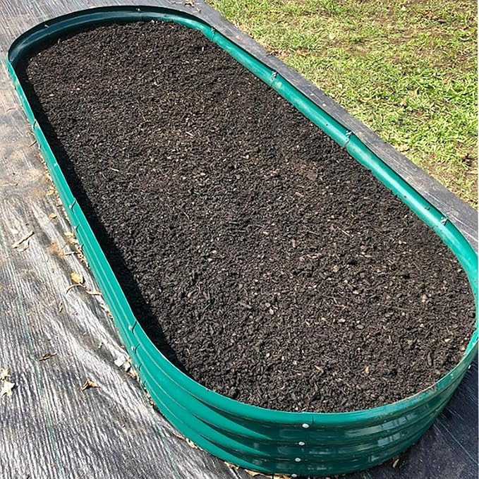 8 Pack 8x3x1FT Galvanized Raised Garden Bed Kit Oval Metal Ground Planter Box Outdoor Bottomless Planter Raised Beds for Vegetables Flowers Herbs Fruits, Green