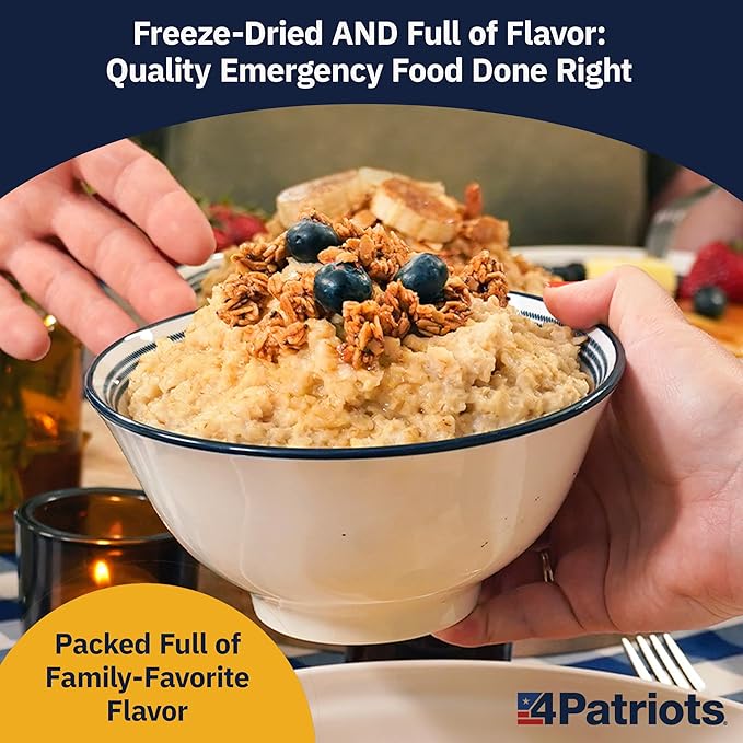 4Patriots 72-Hour Survival Food Kit: Emergency Food Supply Designed to Last 25 Years, 20 Servings