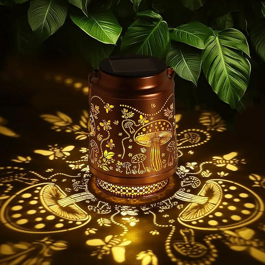 Mushroom Gifts for Women Mushroom Decor Solar Lantern Birthday Gifts Mothers Day Gifts for Mom Grandma Sister Friend Garden Decor Metal Solar Lights Outside Decor for Backyard Patio Porch Lawn Pathway