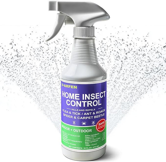 ARFEN Home Insect Pest Control Spray 16oz – Kills & Repels Fleas, Ticks, Ants, Roaches, Spiders, Bed Bug and More on Contact with Peppermint Oil; Natural Safe and Effective Indoor & Outdoor Solution