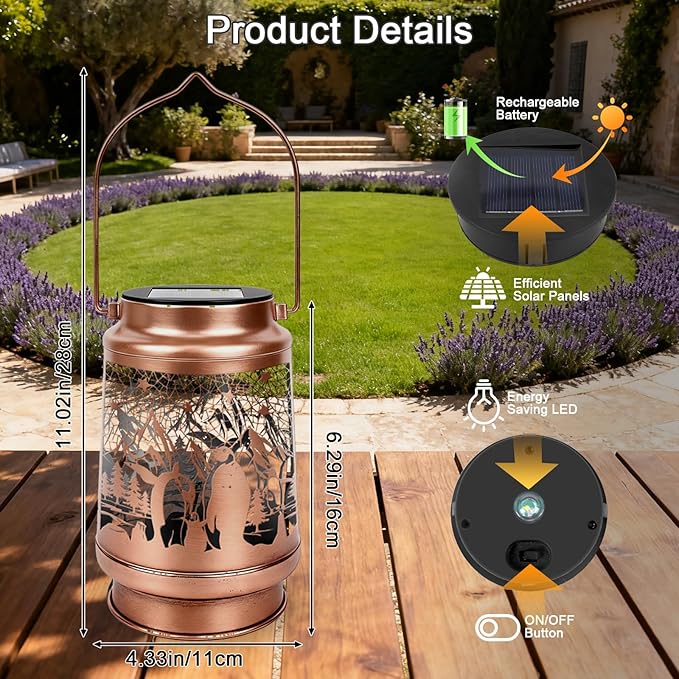 Penguin Gifts for Women Men - Penguin Solar Lanterns Outdoor Waterproof, Birthday Christmas Winter Mother's Day Father's Day Gift, Penguins Decor Hanging LED Solar Lights for Garden Yard Lawn
