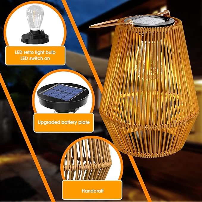 Solar Lanterns, KagoLing Solar Lanterns Outdoor Waterproof Hanging Solar Lights Outdoor Waterproof Solar Lamp Lights for Outside Garden,Yard,Patio,Porch,Trees,Lawn,Pathway Decor Gifts for Women Mom