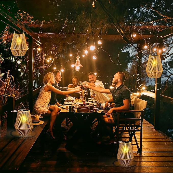 Solar Lanterns, KagoLing Solar Lanterns Outdoor Waterproof Gifts for Women Hanging Lights Outdoor Waterproof Lamp Lights Decoration for Outside Garden,Yard,Patio,Porch,Trees,Lawn,Pathway Decor, 4 Pack