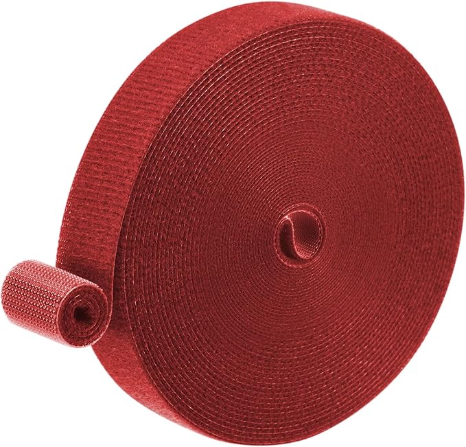 1-Roll Garden Plant Tape, 33 ft x 0.6 in Garden Hook and Loop Plant Ties Multi-Purpose Use Adjustable and Reusable Twist Wire Tape for Plants/Flowers/Vines [Red]