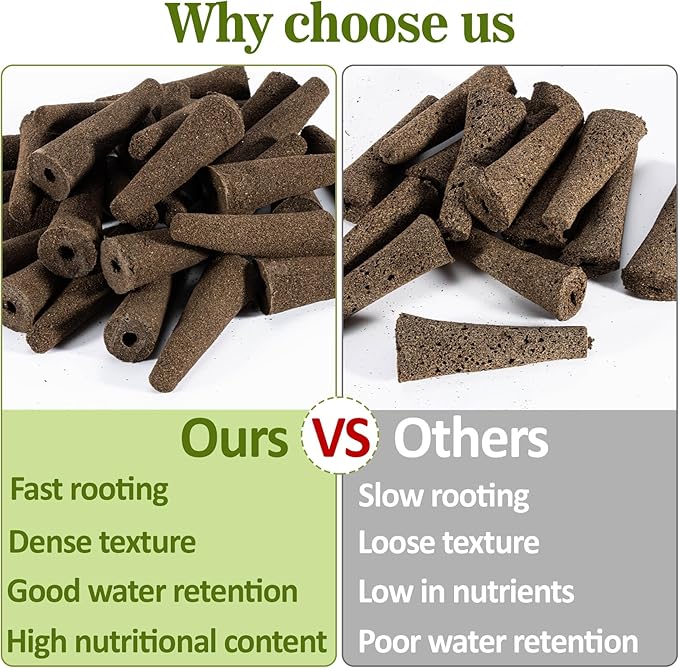 MAQIHAN 50 Grow Sponges for Hydroponics - Seed Pods for Garden Seed Starter Pods Growing System Plant for Seed Plugs Garden Cube Sponges Replacement