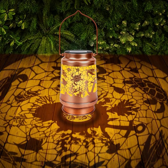 Sea Turtle Gift for Women - Sea Turtle Solar Lanterns Outdoor Waterproof, Turtles Garden Decor Hang LED Solar Lights, Mom Grandma Ocean Animal Lovers Christmas Mother's Day Housewarming Gifts