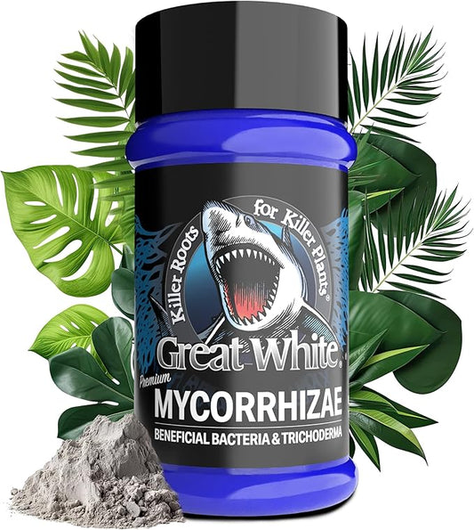 Great White Mycorrhizal Fungi 1 oz, Beneficial Bacteria for Plant Growth, Root Stimulator, Concentrated 3-in-1 Formula by Plant Success