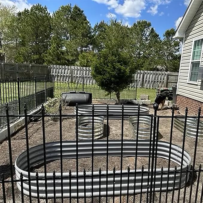 4 Pack 8x3x1FT Galvanized Raised Garden Bed Large Metal Planter Box Kit Elevated Raised Garden Planters for Outdoor Plants, Gray