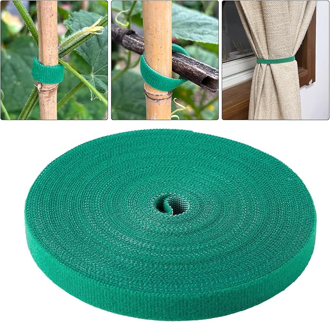 Tangyinrd 2 roll Garden Tie Green Tape Twist Ties for Plants Tomato Plant Support for Effective Growing for Climbing Plants,Reusable Adjustable Garden Plant Ties Gardening Strap