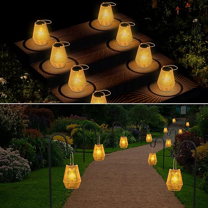 Solar Lanterns, KagoLing Solar Lanterns Outdoor Waterproof Hanging Solar Lights Outdoor Waterproof Solar Lamp Lights for Outside Garden,Yard,Patio,Porch,Trees,Lawn,Pathway Decor Gifts for Women Mom