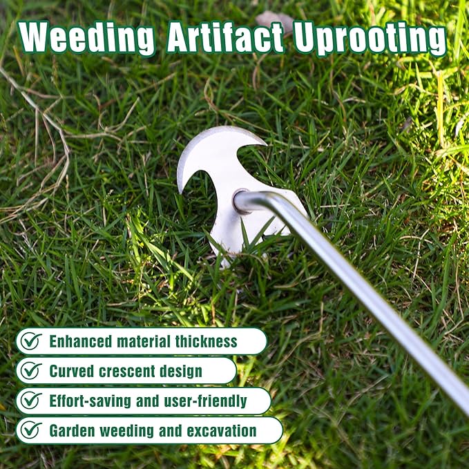 Weeder Tool, 2025 New Portable Weeder Tool with Stainless Steel, Garden Tool for Planting and Weeding, Crack Weeder Tool, Weed Discharge Tool for Farms and Backyards