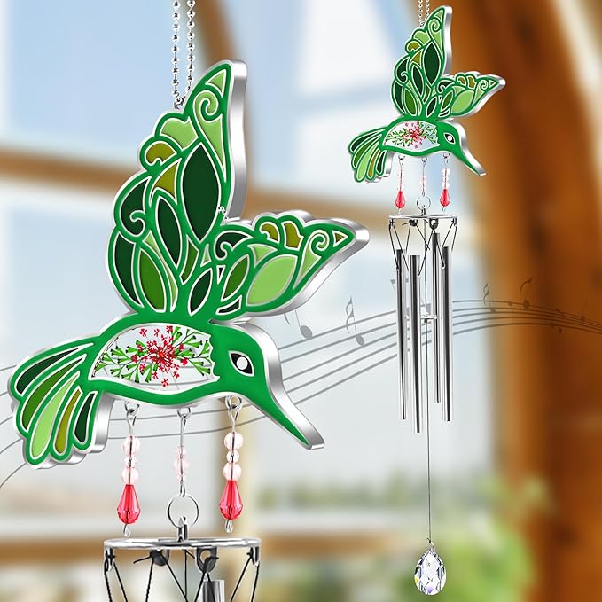 Memorial Wind Chimes Hummingbird Wind Spinner, Sympathy Wind Chimes for Loss of Loved One Prime Bereavement Sympathy Memorial Gift for Loss of Mother Father Husband Condolence Remembrance