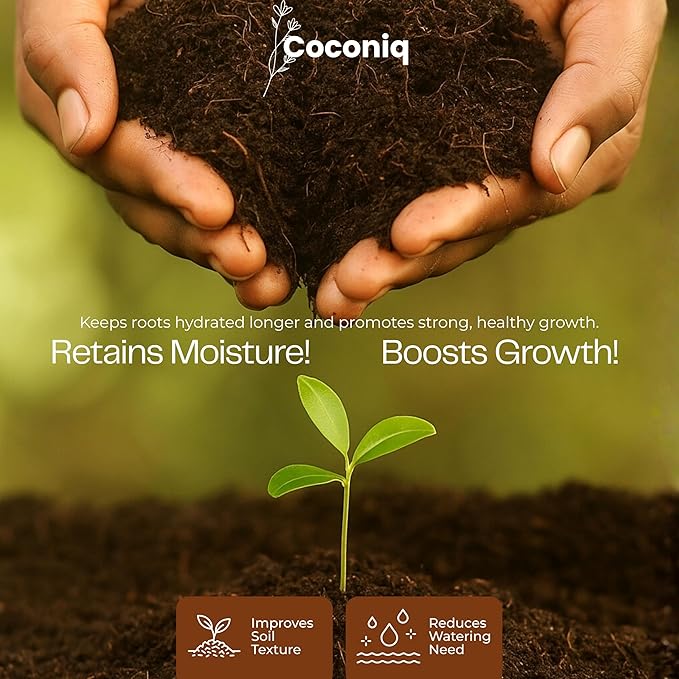 Coco Coir Block 4 Blocks (40 Pounds) - Large Compressed Coconut Fiber Brick for Potting, Gardening, Planting, Seed Starting, Indoor & Outdoor Plants