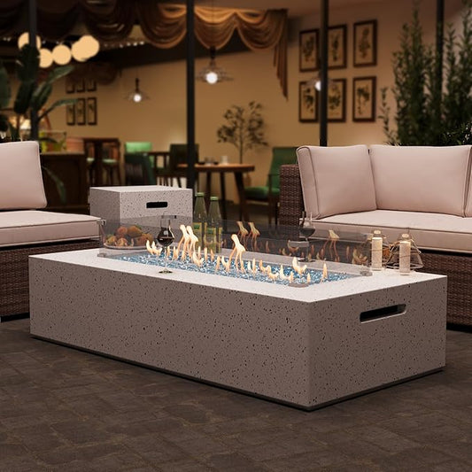 3-Piece Outdoor Propane Fire Pit Table Set