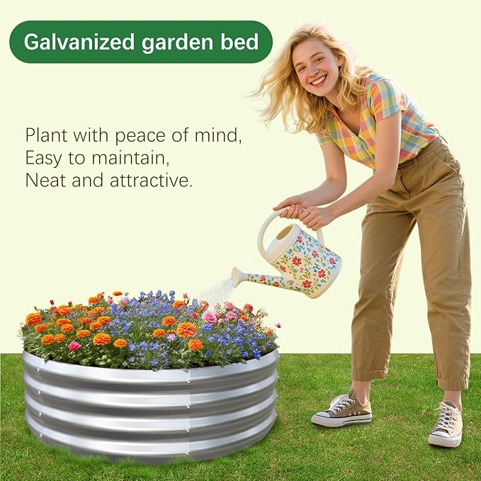 Galvanized Garden Bed kit for Vegetables/Herbs/Flowers (2X2X1)