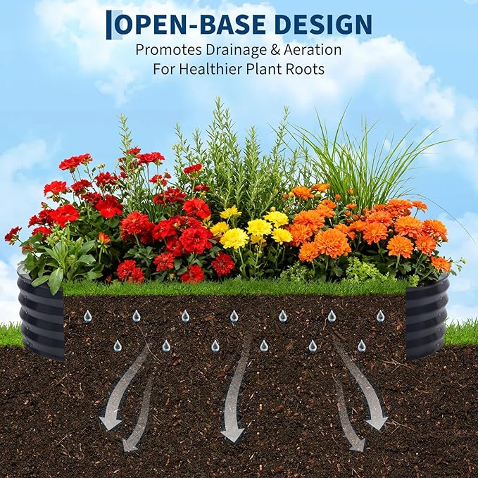 Galvanized Raised Garden Bed Kit with Cover Heavy-Duty Modular Metal Planter Raised Beds for Vegetables with Tool-Assisted Simple Assembly, Reinforced Panels & Optimal Drainage