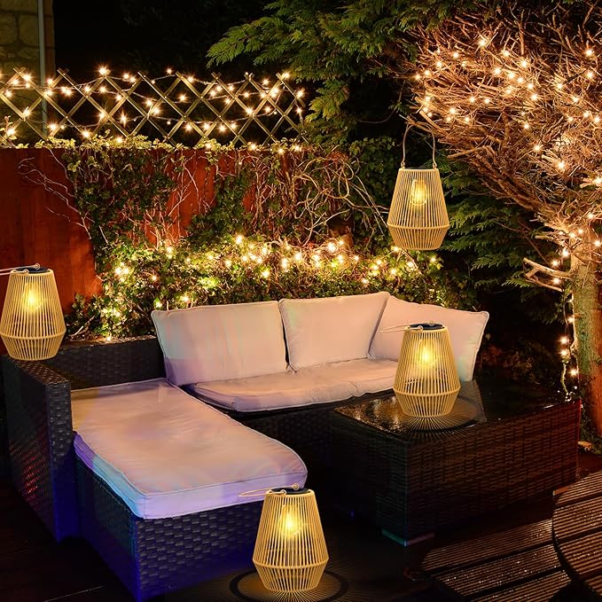 Solar Lanterns, KagoLing Solar Lanterns Outdoor Waterproof Hanging Solar Lights Outdoor Waterproof Solar Lamp Lights for Outside Garden,Yard,Patio,Porch,Trees,Lawn,Pathway Decor Gifts for Women Mom