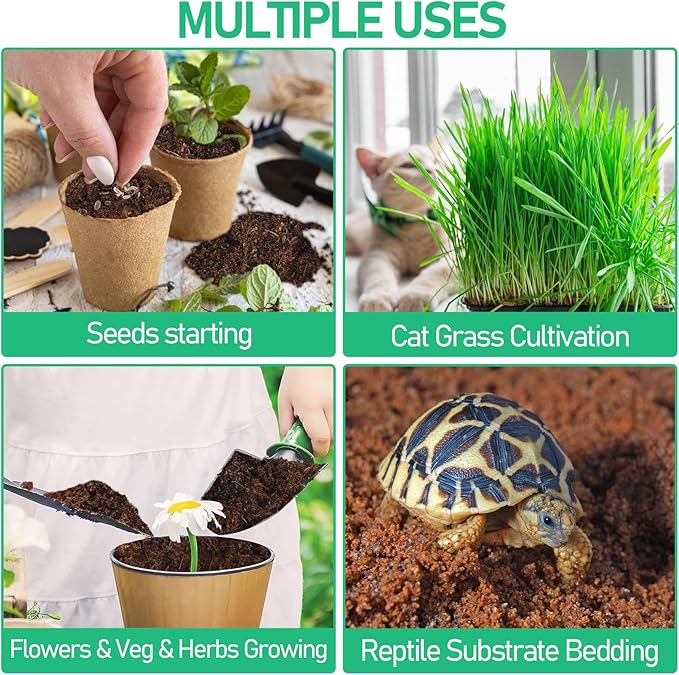 Legigo 100 Pcs 30mm Coco Coir Pellets Seed Starter Soil Mix- Organic Coconut Coir Potting Soil Pods for Seedling, Coco Peat Soil Discs for Indoor & Outdoor Plants Bonsai Herbs Vegetables and Flowers