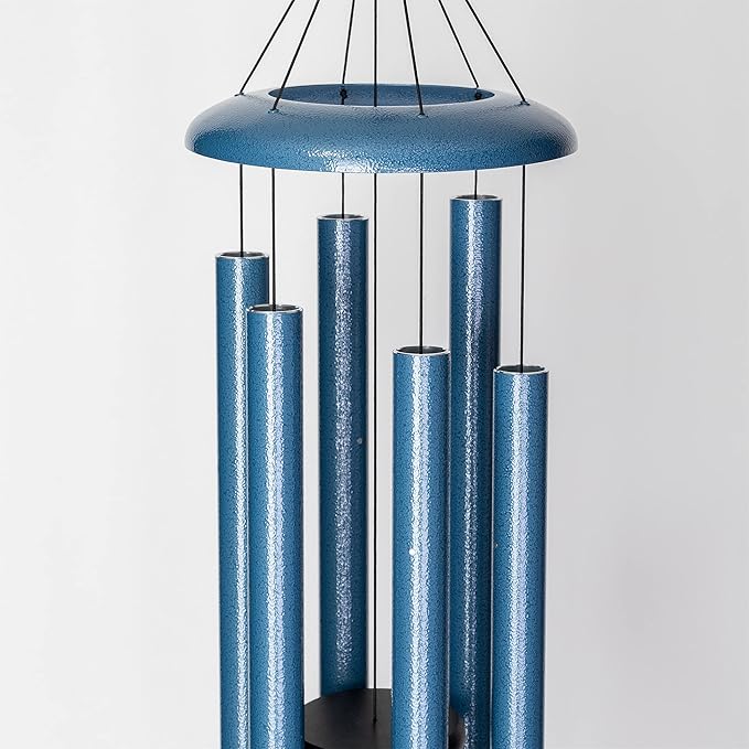 Corinthian Bells by Wind River – 44 inch Sky Blue Wind Chime for Patio, Backyard, Garden, and Outdoor Decor (Aluminum Chime) Made in The USA