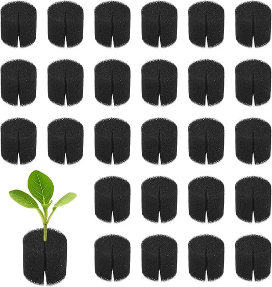 50-Pack Hydroponics Sponges, 1.26 Inch Growing Media Cylindrical Sponges for Planting Gardening Tool/Grow Seedlings/Home Vegetable Flower, Soilless Cultivation Seedling [Black]