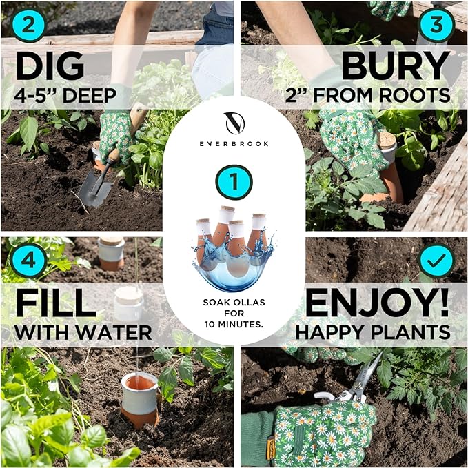 Plant Self Watering Globes - Terracotta Watering Spikes - Slow Release Olla Watering Pots - Drip Irrigiation Olla System