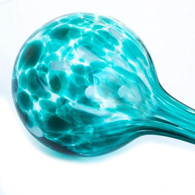 Plant Watering Globes - Plant Watering Devices - Plant Watering Bulbs - Self Watering Spikes -Decorative Hand Blown Glass - Watering Bulbs - Free Moisture Meter 4 Large Size