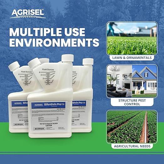 Agrisel Bifenthrin Pro 7.9, Insect Control, Safe for Plants & Crops, Insecticide, Effective Against 125+ Insects, Includes 3-Pack of Agrisel Protective Gloves, 32 Ounces