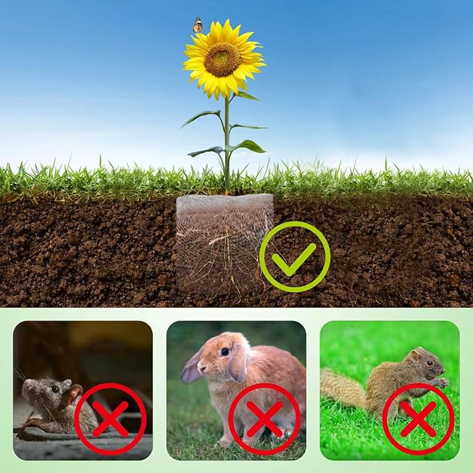 4Pcs 15 Gallon Root Guard Baskets for Plants, Underground Stainless Steel Wire Mesh Cages Gopher and Vole Wire Basket Protect The Roots of Large Plants