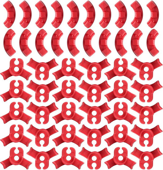 TNJPSEK 50 Pcs Plant Training Clips, Adjustable Low-Stress Training Plant Clips, Reusable 90-Degree Bendies Folder to Bend for Tomatoes Cucumbers Beans Climbing Plants in Indoor Outdoor Gardens (Red)