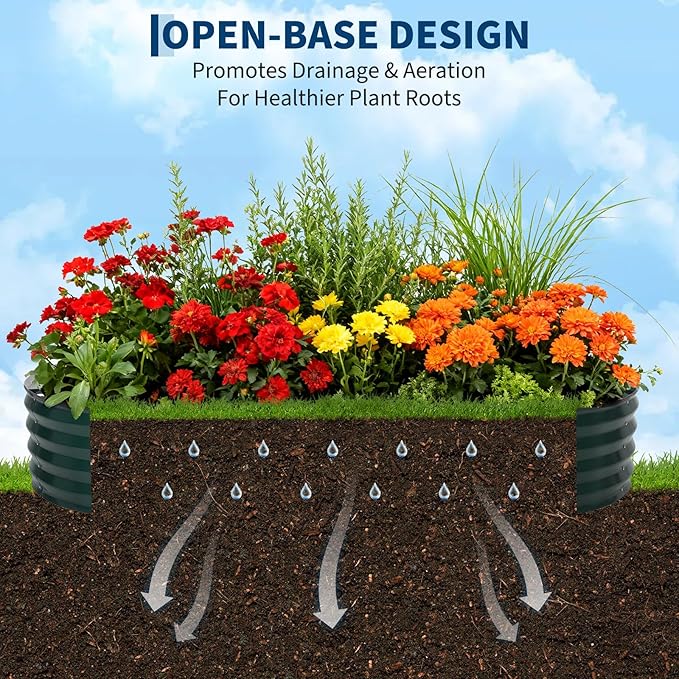 Galvanized Raised Garden Bed Kit with Cover Heavy-Duty Modular Metal Planter Raised Beds for Vegetables with Tool-Assisted Simple Assembly, Reinforced Panels & Optimal Drainage