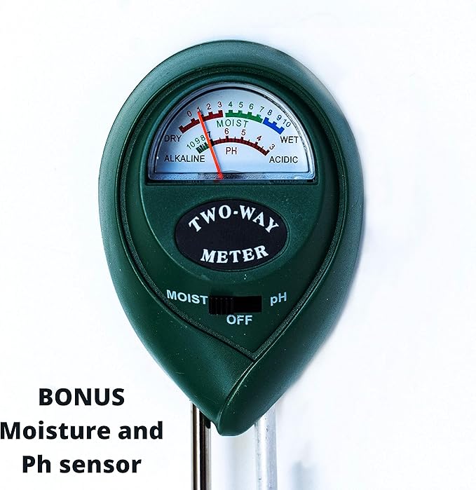 Plant Watering Globes - Plant Watering Devices - Plant Watering Bulbs - Self Watering Spikes -Decorative Hand Blown Glass - Watering Bulbs - Free Moisture Meter 4 Large Size