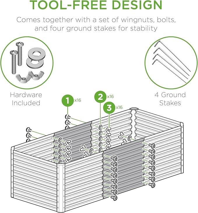 Best Choice Products 4x2x2ft Outdoor Metal Raised Garden Bed, Deep Root Planter Box for Vegetables, Flowers, Herbs w/ 119 Gallon Capacity - Sage Green