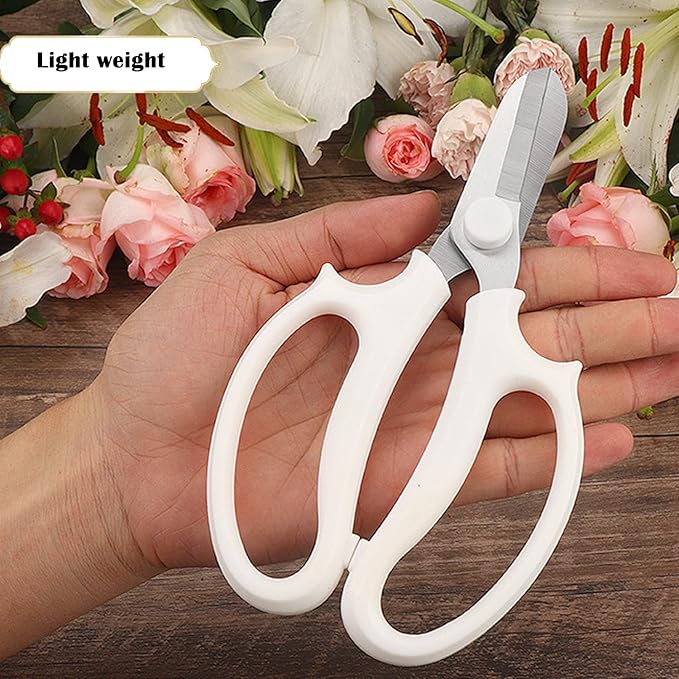 Gardening Scissor Pink Sharp Blade Alloy Steel Garden Shears for Cutting Flowers Trimming Plants of Yard Florist Rose Herb Hedge and Fruits Picking