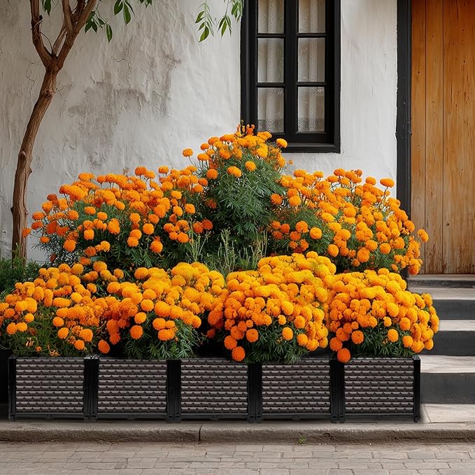 Large Planters for Outdoor Plants 14" Tall Planter Box, Raised Beds for Gardening Self Watering, Elevated Planter Box with Legs, Rectangular Garden Planters for Outdoor Plants Flowers, 78.7"L x 15.7"W