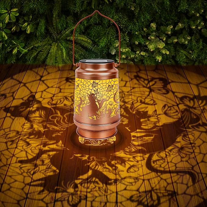 Cat Solar Lanterns Outdoor Waterproof - Wxiben Cat Lovers Gifts for Women Mom Grandma, Birthday Christmas Mother's Day Housewarming Gifts, Hanging Solar Lights for Garden Yard Tabletop Patio Decor