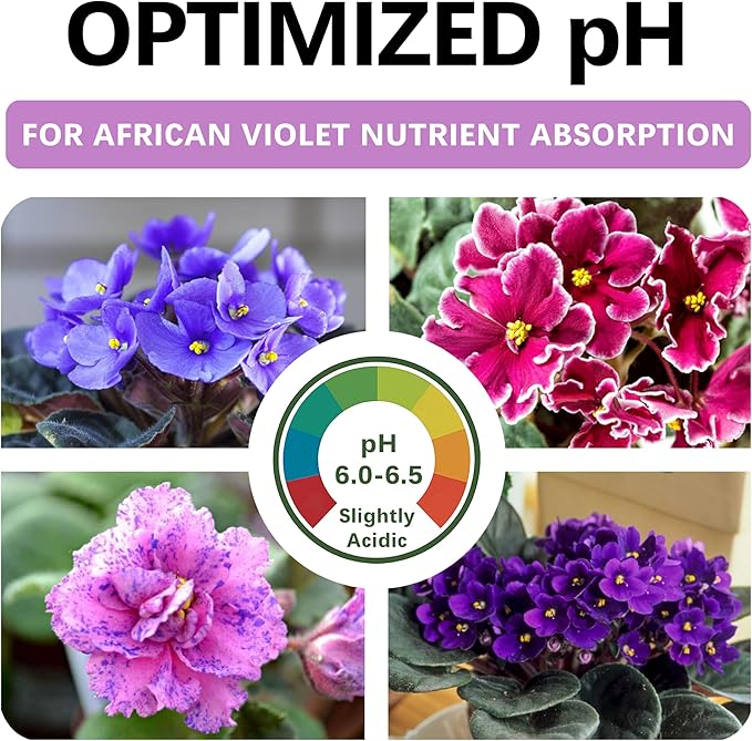 Premium African Violet Soil – Organic, Nutrient-Rich Potting Mix for Saintpaulia – Promotes Strong Roots, Consistent Moisture & Vibrant Blooms – Fast-Draining & Ready to Use (2 QTS)