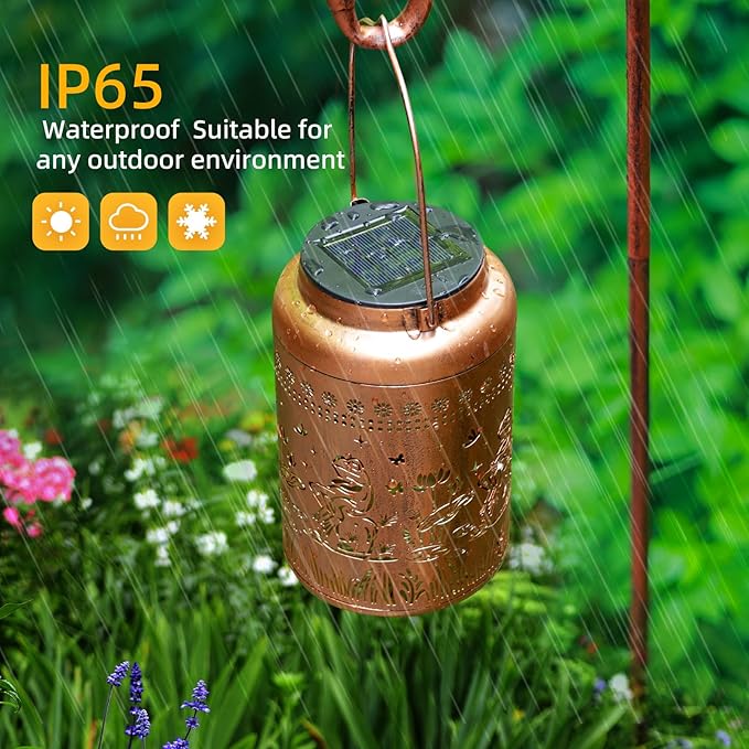 Solar Lanterns Outdoor Waterproof Frog Lazy Pattern Solar Lights Metal Lantern Christmas Garden Frog Decor Art Housewarming Gift for Patio,Yard,Lawn Ornament,Gifts for Women Mom