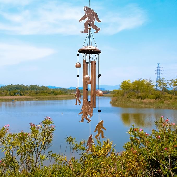 Bigfoot Wind Chimes for Outside, Metal Windchimes Outdoors, Bigfoot Gifts for Women/Men, Memorial/Birthday Gifts, Garden Decor for Outside, Patio or Yard, Durable Chimes for Outdoors
