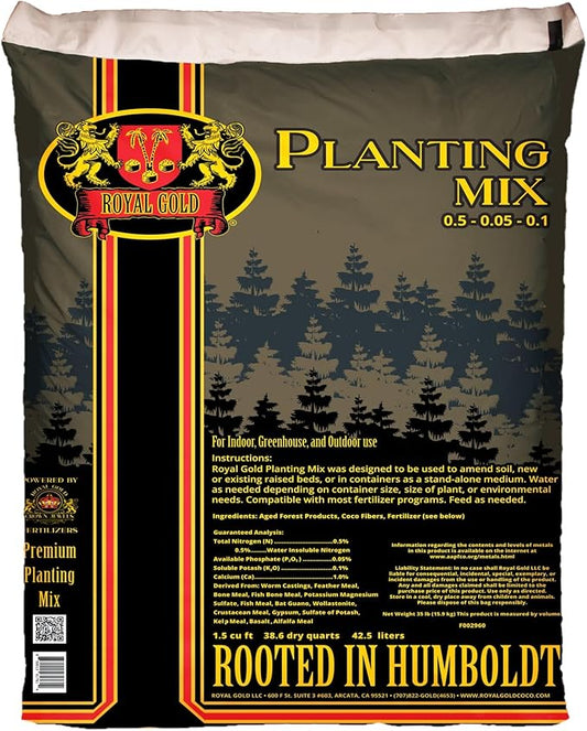 Royal Gold Planting Medium Mix, 1.5cu ft - Designed for Amending Soil, Made for a Variety of Gardening Applications, Standalone Growing Medium - Builds Soil Structure