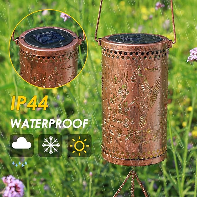 Solar Wind Chimes for Outside, 36" Hummingbird Hanging Solar Lantern for Mom, Christmas Windchimes Outdoors Mom Grandma Gifts,Garden Decor led Lights Wind Chime for Patio Yard, for Women Grandma