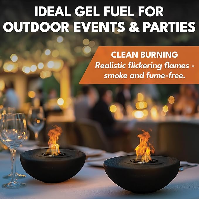Superior Trading Co. Real Flame Gel Fuel Cans for Fireplace, Clean-Burning Ethanol Fuel Gel, Smoke-Free, 3-Hour Burn, Indoor Safe, 368g, 3 Pack