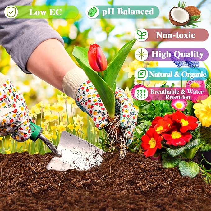 ZeeDix 1 Pack Coco Coir Brick, 100% Organic Compressed Coco Coir Brick Seed Starter Potting Soil for Plants, Premium Coconut Fiber Substrate with Low EC & pH Balance for Gardening Flower Herbs