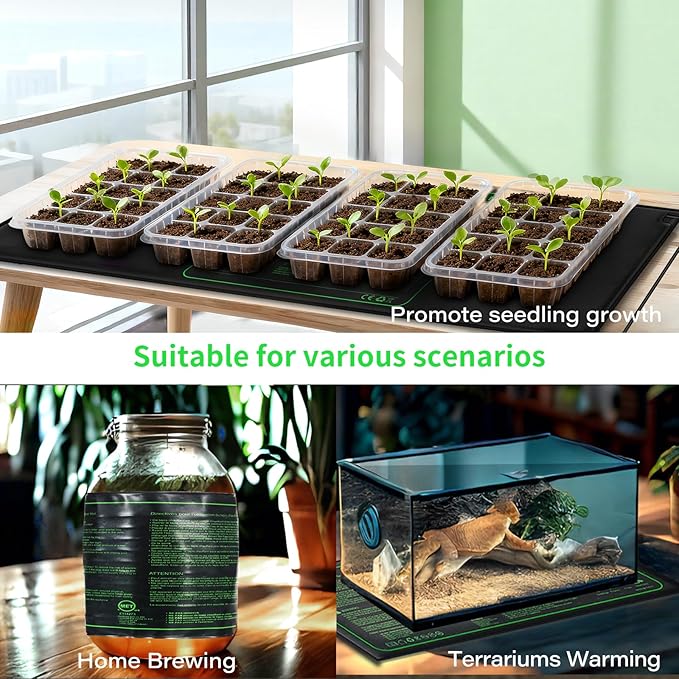 Durable Waterproof Seedling Heat Mat with ETL Certified, Warm Hydroponic Heating Pad for Germination,Indoor Gardening,Brewing and Greenhouse 48"*20"