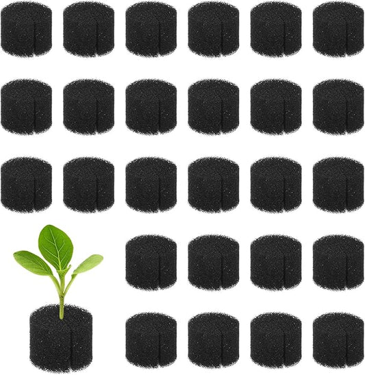 30-Pack Hydroponics Sponges, 0.98 Inch Growing Media Cylindrical Sponges for Planting Gardening Tool/Grow Seedlings/Home Vegetable Flower, Soilless Cultivation Seedling [Black]