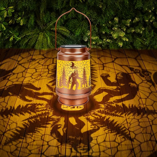 Bigfoot Solar Lanterns Outdoor Waterproof - Wxiben Bigfoot Sasquatch Gifts for Men Dad Grandpa, Big Foot Metal Hanging Solar Lights Lamp, LED Lanterns for Garden Yard Patio Lawn Tabletop Decor