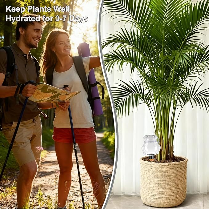 3Pcs Frog Plant Self Watering Globes for Indoor and Outdoor Plastic Water Bulbs Top Fill Plant Watering Globes Slow Release Terracotta Plant Watering Devices System for Plants, Clear